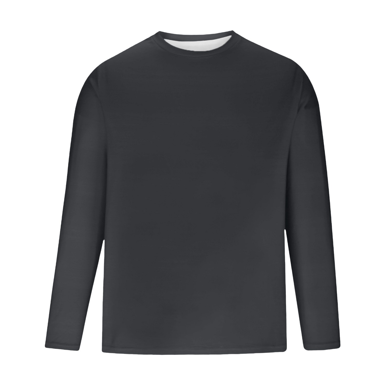 thumbnail image 4 of Camiseta básica informal de manga larga con degradado de color para hombre - Diseño ligero en el dobladillo, poliéster-spandex, tallas S-XXXL, 4 of 4